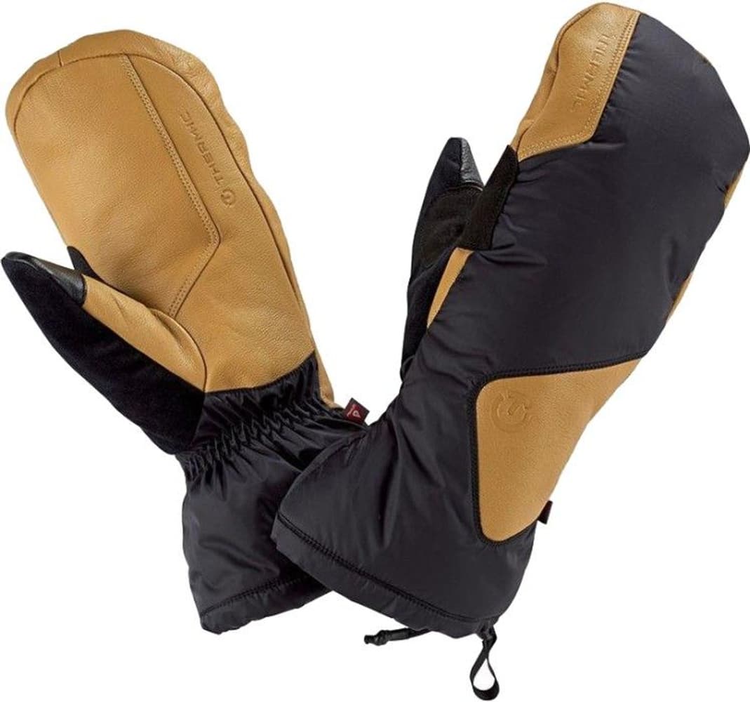 Ski Extra Warm Waterproof Mitts kintaat, unisex, musta/vaaleanruskea, view: 1