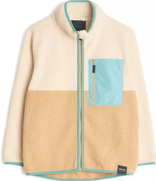 Farhult Pile Block Junior lasten fleecetakki, Fog, view: 0