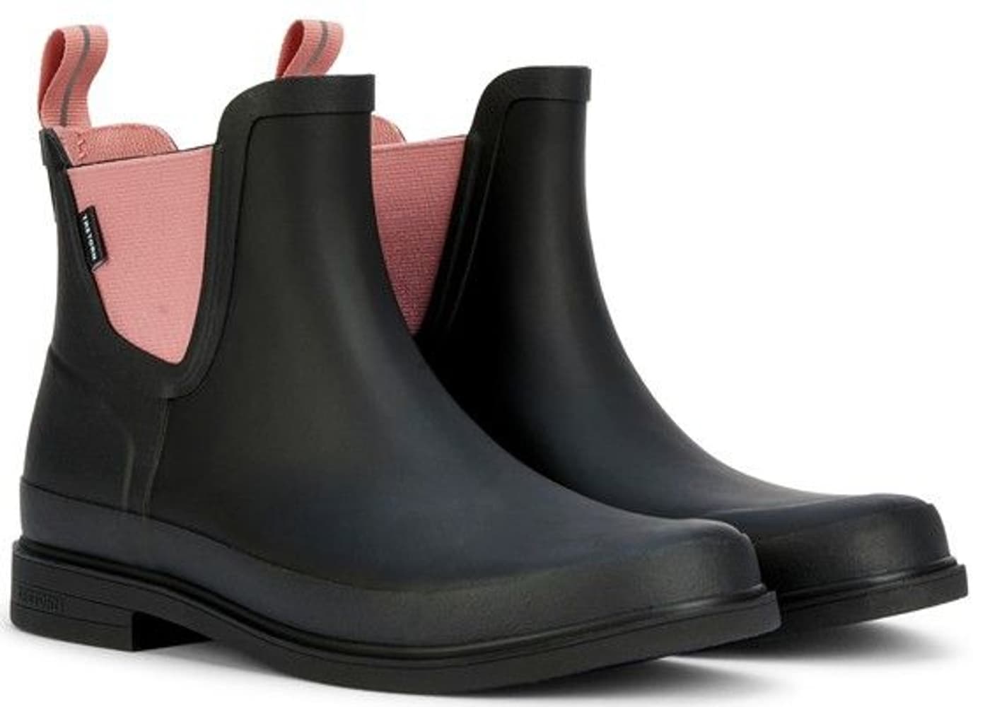 Eva naisten matalat kumisaappaat, musta/pastellinpunainen, view: 0