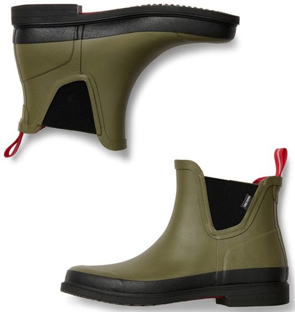 Eva naisten matalat kumisaappaat, vihreä/musta, view: 3