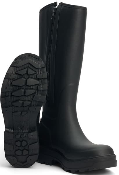 Halla naisten korkea kumisaapas, musta, view: 2