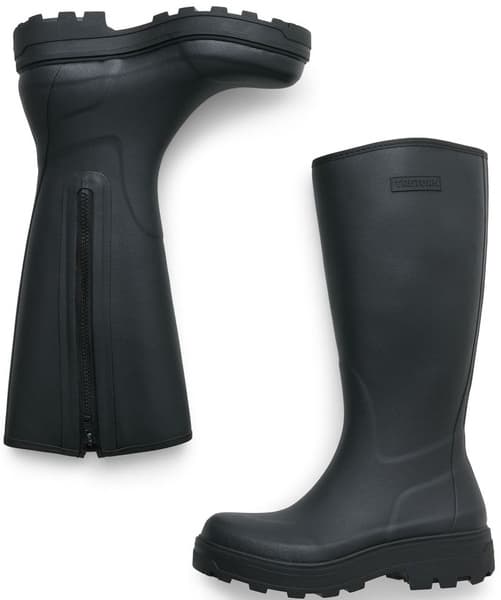 Halla naisten korkea kumisaapas, musta, view: 3