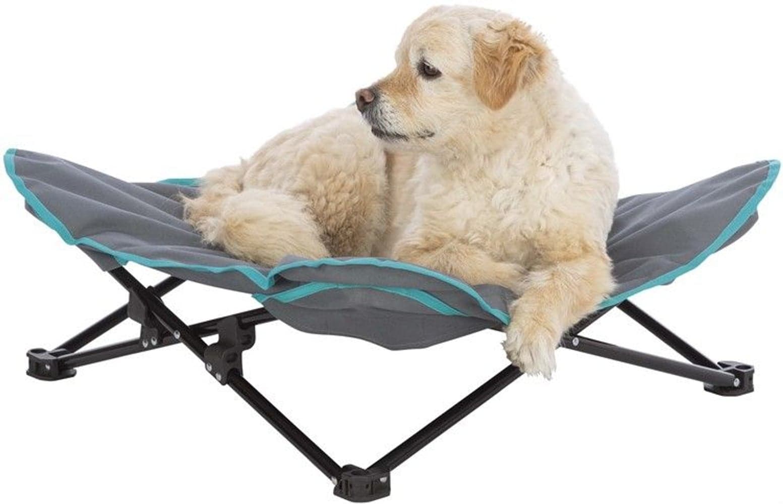 koiran retkisänky, 69 x 20 x 69cm, tummanharmaa/petrooli, view: 2