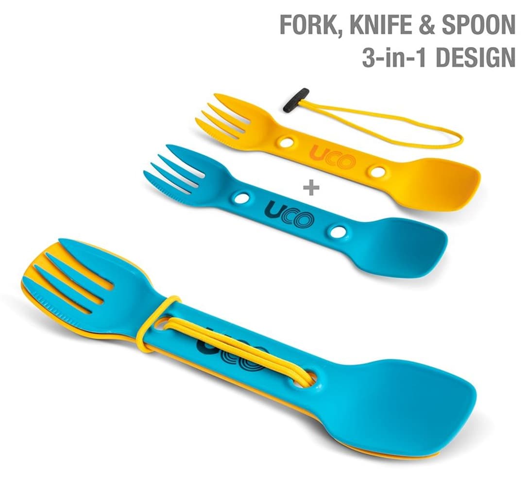 UCO Utility Spork lusikkahaarukka, 2 kpl, keltainen/sininen, view: 1