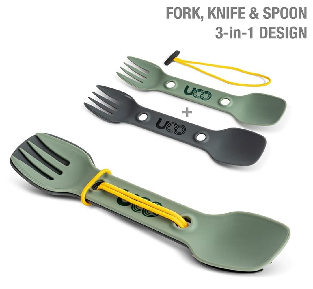 UCO Utility Spork lusikkahaarukka, 2 kpl, vihreä/harmaa, view: 1