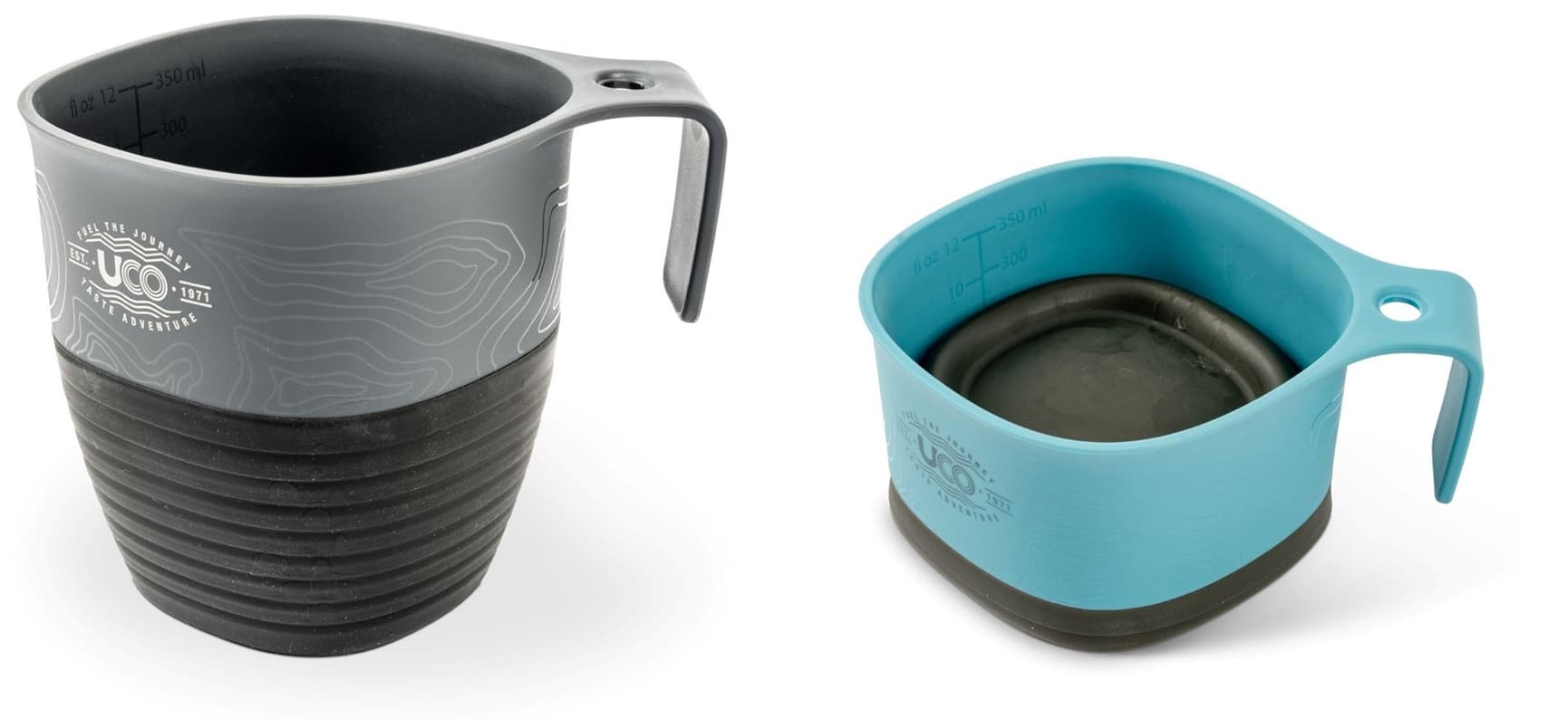 UCO kokoontaitettava muki, 2 kpl, sininen/harmaa, view: 0