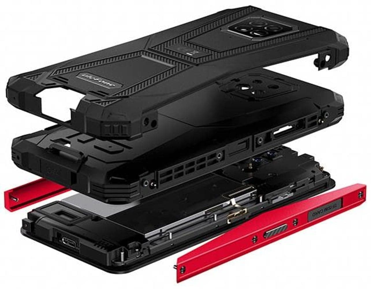 Armor 8 älypuhelin, musta/punainen, view: 4