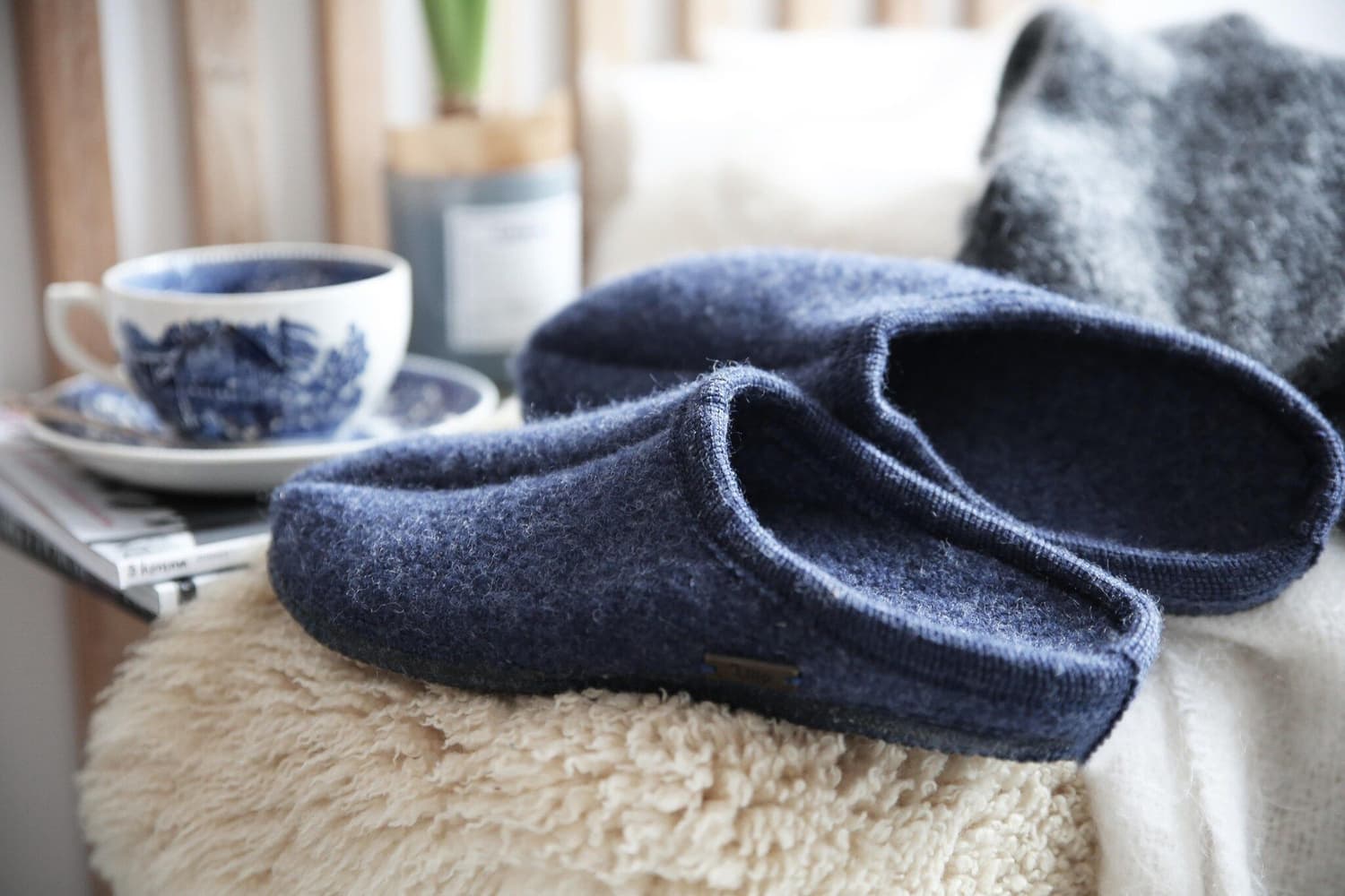 Original Naisten Villatohvelit Denim, view: 2