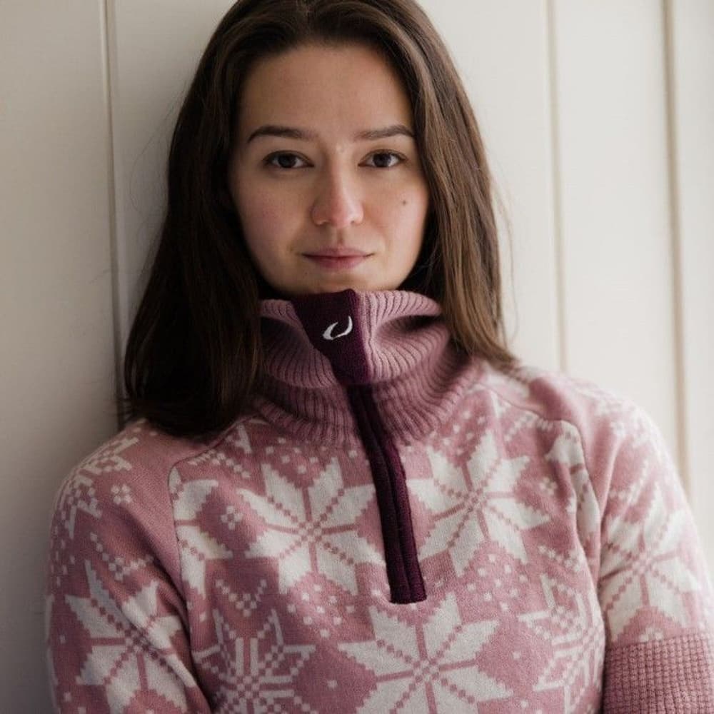 Rav Kiby naisten neulepaita, Woodrose/Vanilla/Fig, view: 2