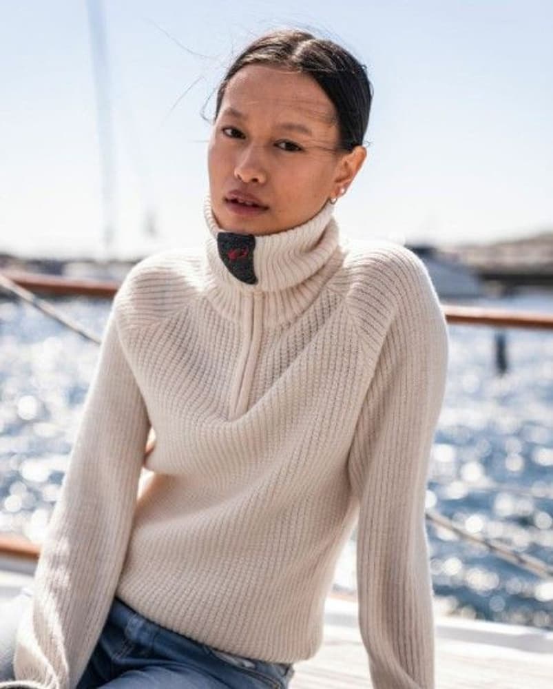 Rav Sweater W/Zip neulepaita, unisex, W/Zip Vanilla, view: 1