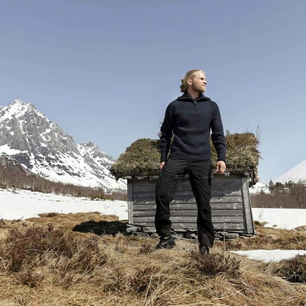 Rav Sweater w/zip villapaita, unisex, tummansininen, view: 2