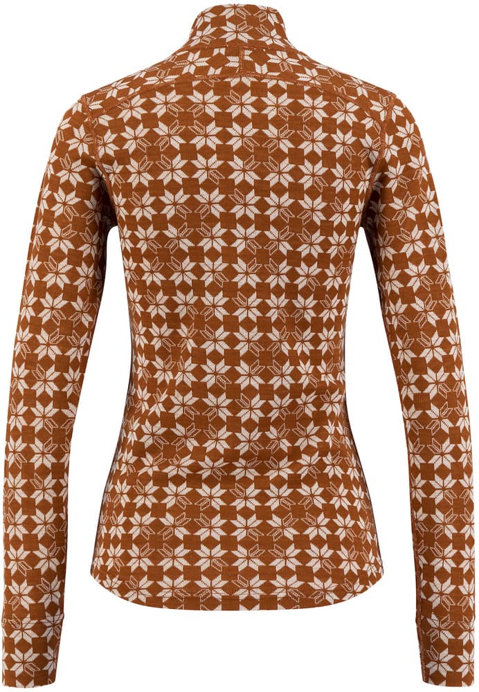Maristua Turtle Neck W/Zip naisten kerrastopaita, oranssiruskea/valkoinen, view: 1