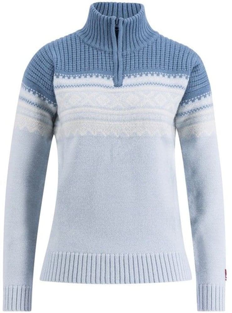 Marius Half Zip naisten villapaita, vaaleansininen, view: 0