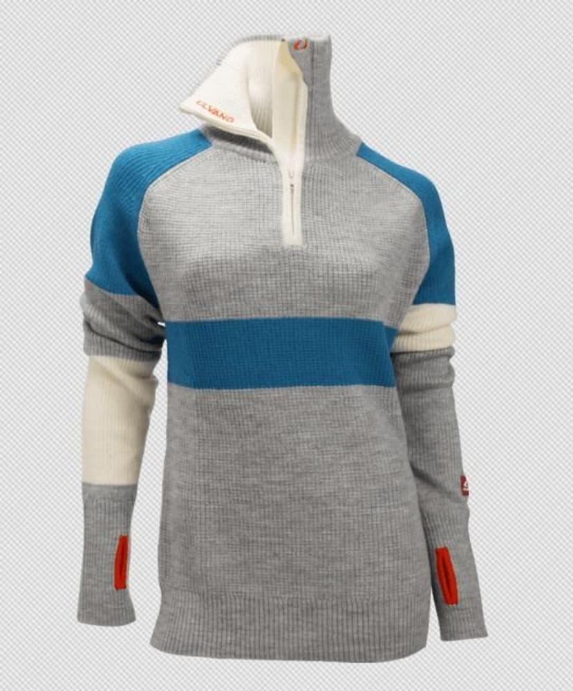 Rav limited sweater w/zip Ws -naisten neulepaita siniharmaa, view: 0