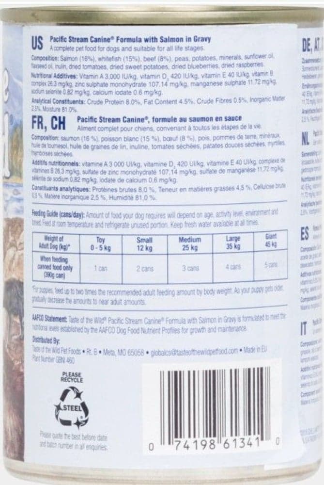 Taste of the Wild Pacific Stream Salmon Cans märkäruoka 390 g, view: 1