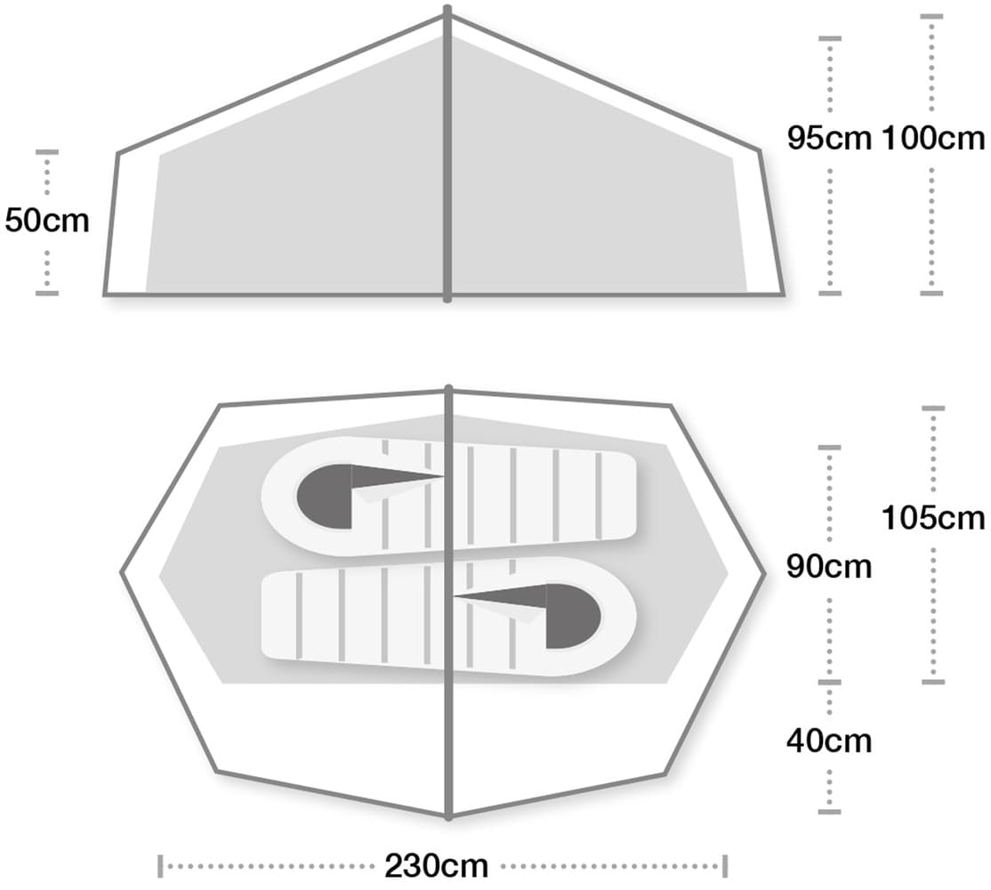 Laser Compact 2 kahden hengen teltta silikonipäällysteisellä pääsaumalla, view: 4