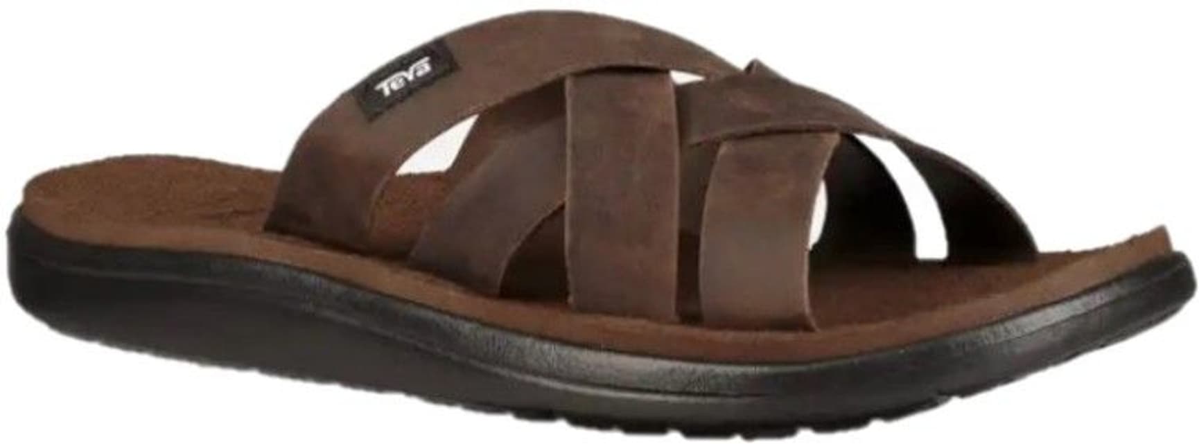 Voya Slide Leather sandaalit, tummanruskea, view: 1