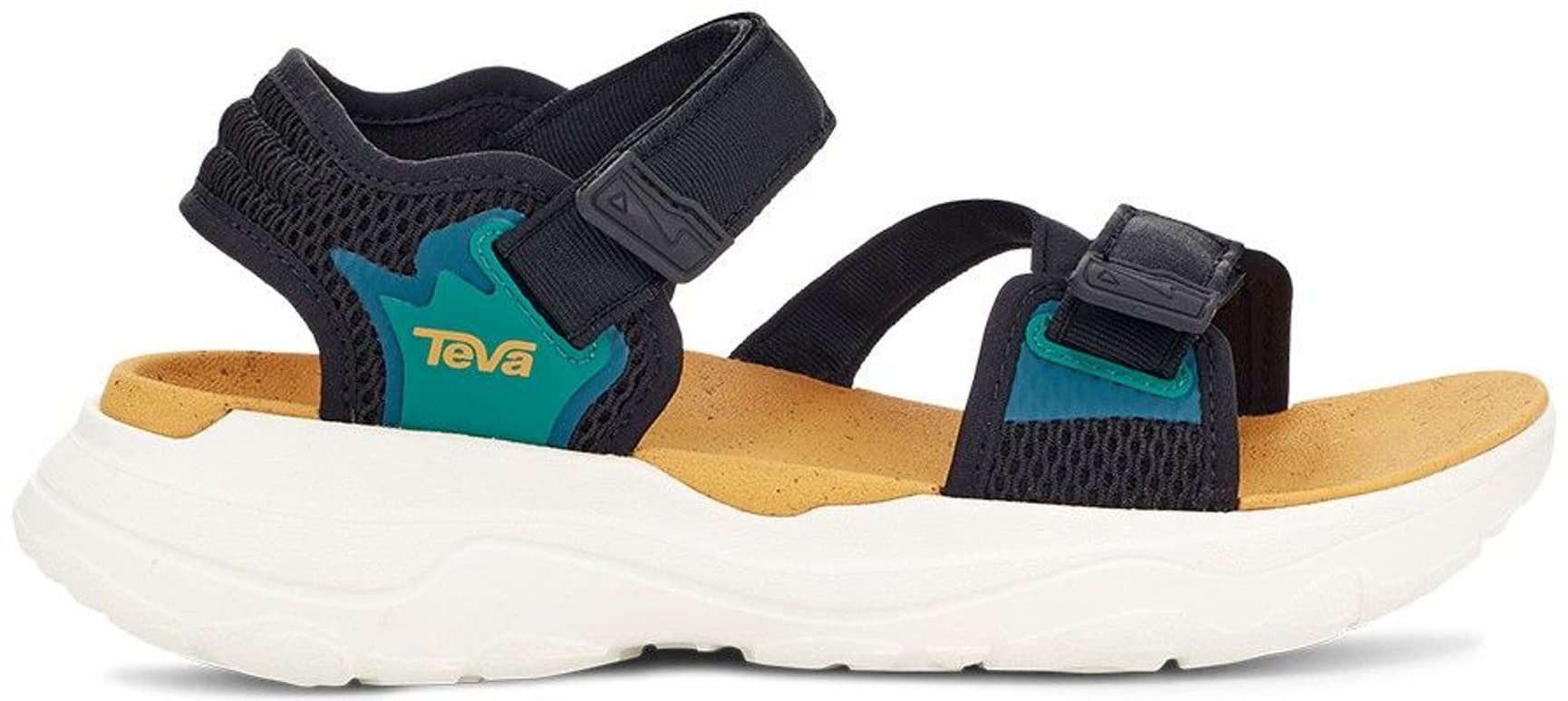 Zymic naisten sandaalit, musta/valkoinen/turkooosi, view: 0