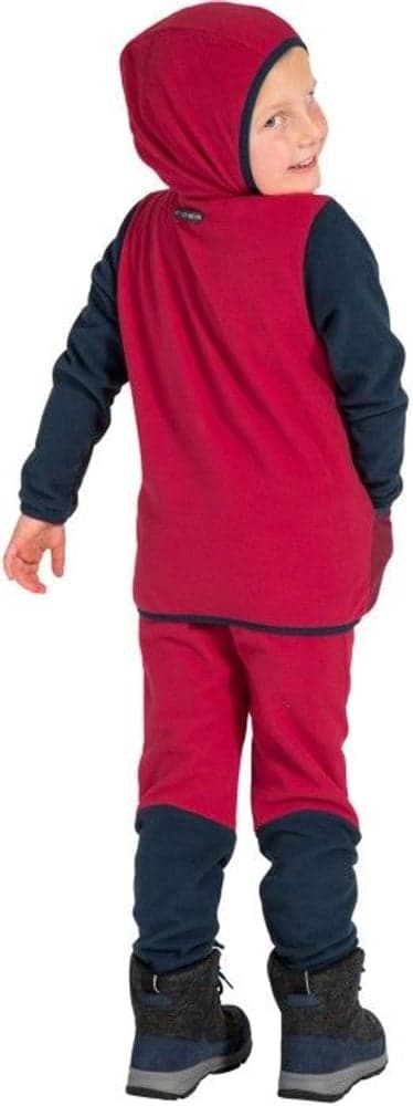 Kids Pulex Hooded Jacket lasten fleecetakki, punainen/tummanharmaa, view: 3