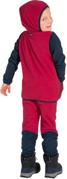 Kids Pulex Hooded Jacket lasten fleecetakki, punainen/tummanharmaa, view: 3