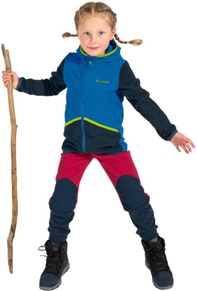 Kids Pulex Hooded Jacket lasten fleecetakki, sininen/vihreä, view: 2