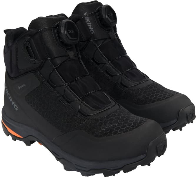 Rask 2 Spikes Mid GTX BOA naisten nastakengät, musta/oranssi, view: 1