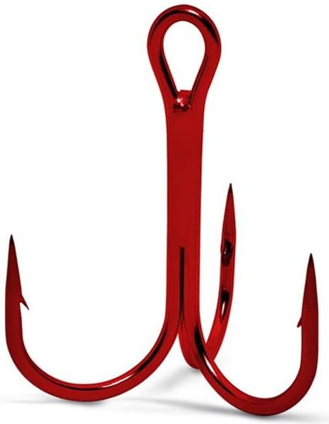 VMC 8540 RD Vanadium Round Treble kolmihaarakoukku, punainen, view: 0