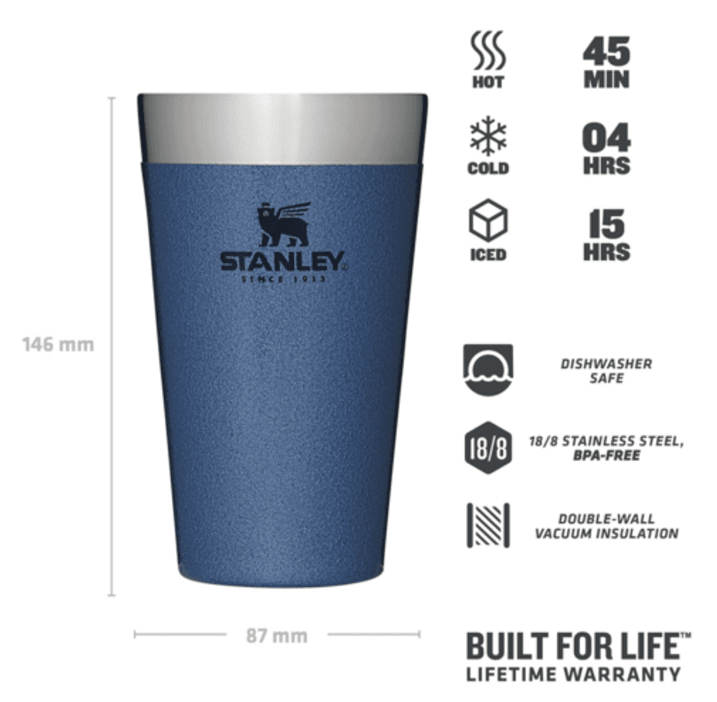 The Stacking Beer Pint muki, 0,47 L, Hammertone Lake, view: 2