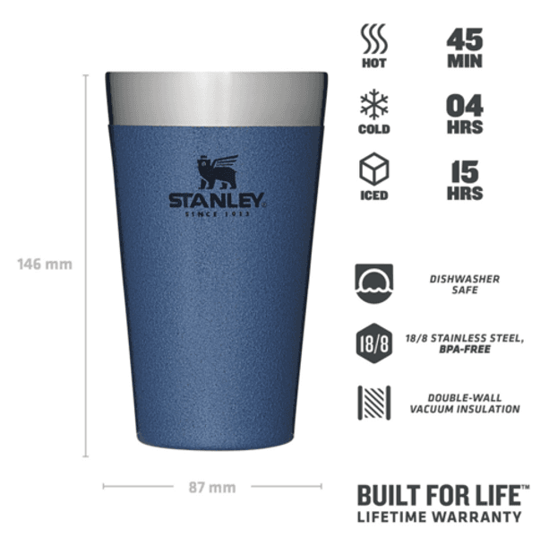 The Stacking Beer Pint muki, 0,47 L, Hammertone Lake, view: 2
