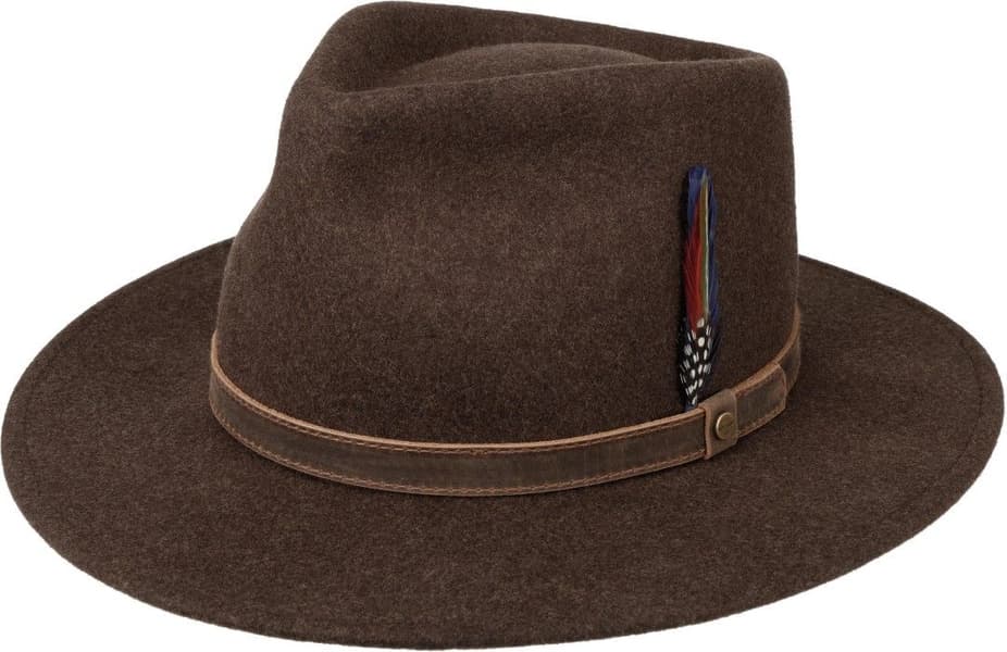 Fedora Woolfelt villahuopahattu, ruskea mix, view: 0