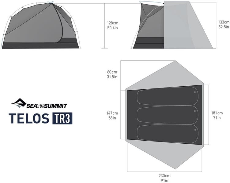 Tent Telos Tr3 teltta, harmaa, view: 10