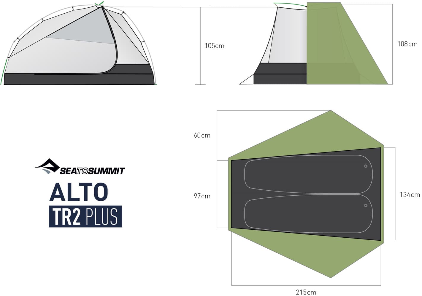 Tent Alto Tr2 Plus kahden hengen teltta, vihreä, view: 11