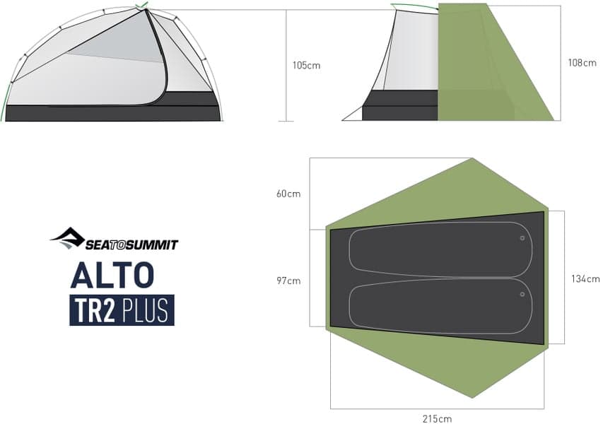 Tent Alto Tr2 Plus kahden hengen teltta, vihreä, view: 11
