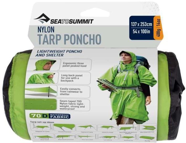 Tarp Poncho Nylon Green, view: 2