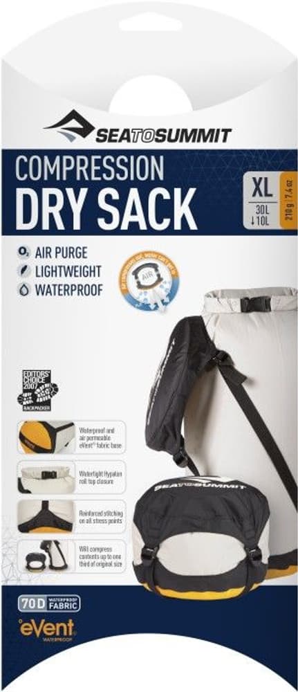 tiivistyvä kuivapussi, XL 30L/10L, harmaa, view: 1