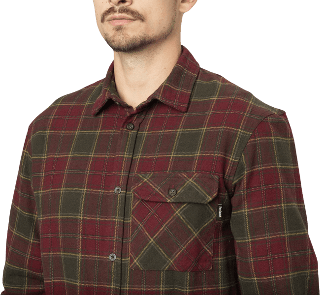 Glen Flannel Shirt paita, Red Forest Check, view: 2