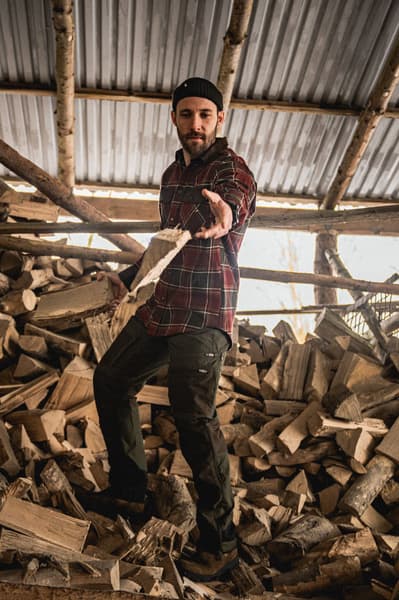 Glen Flannel Shirt paita, Red Forest Check, view: 6