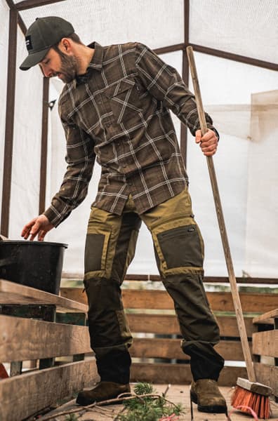 Glen Flannel Shirt paita, Pine Green Check, view: 5