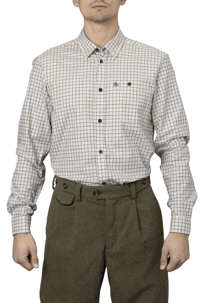 Oxford Shooting Shirt paita, Grape Leaf/Terracotta Check, view: 4