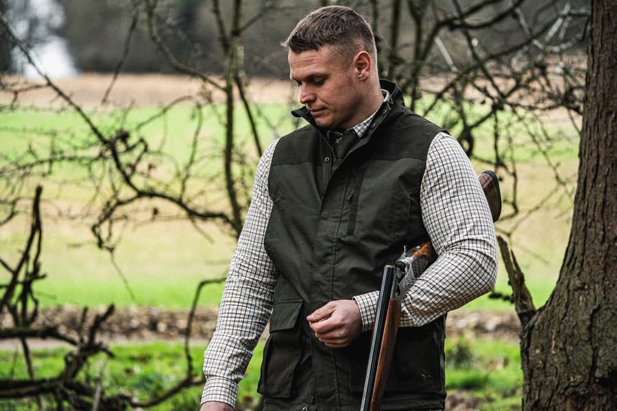Oxford Shooting Shirt paita, Grape Leaf/Terracotta Check, view: 5