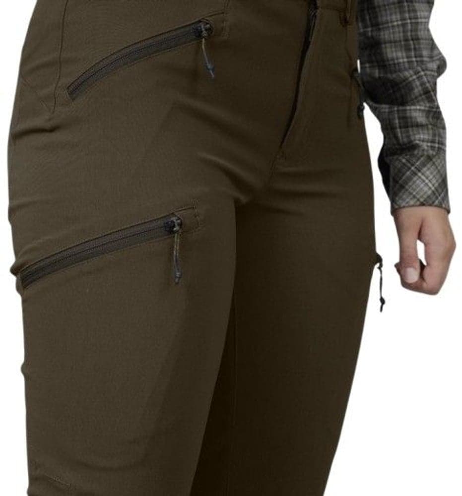 Larch Stretch Trouser Women Chocolate Torte Pine Green/, view: 4