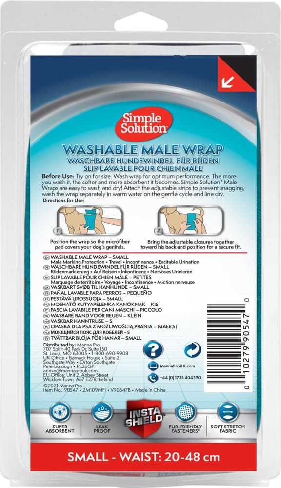 Washable Male Wrap suoja uroskoirille, Small, view: 1