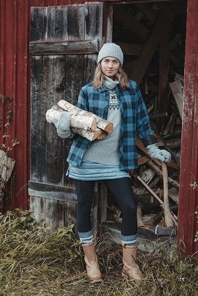 Scandinavian Roll Neck villapaita, Blue Denim, view: 2