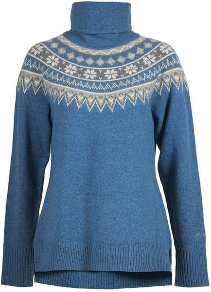 Scandinavian Roll Neck villapaita, Blue Denim, view: 0