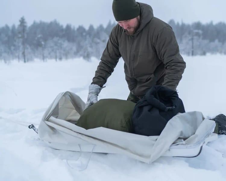 Rolltop Stuffsack 500D pakkauspussi, 40L, vihreä, view: 6