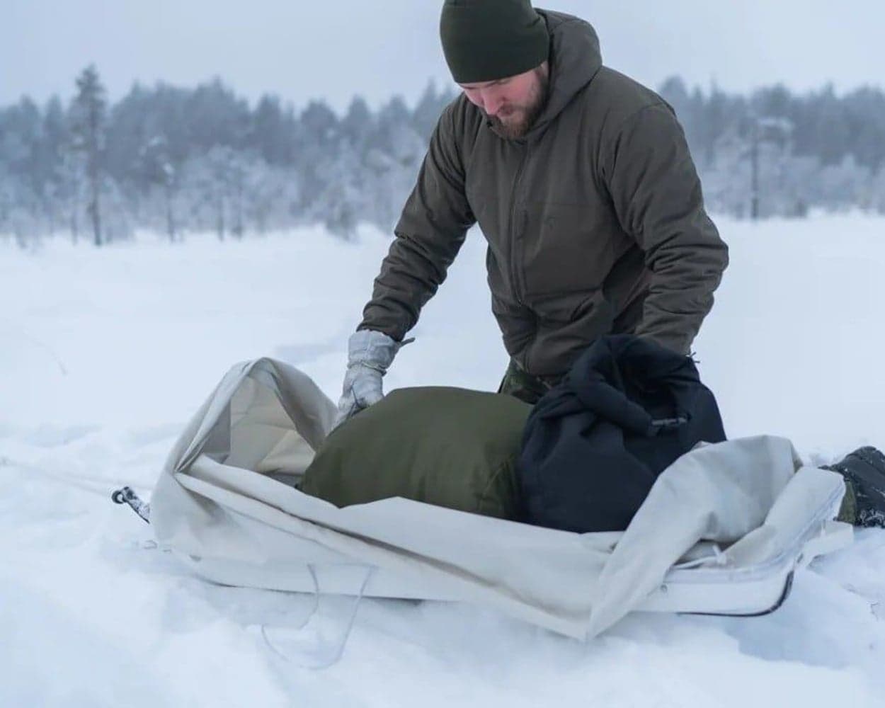 Rolltop Stuffsack 500D pakkauspussi, 60L, vihreä, view: 6