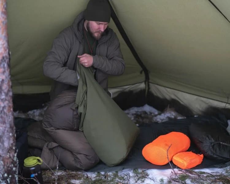 Rolltop Stuffsack 500D pakkauspussi, 80L, vihreä, view: 4