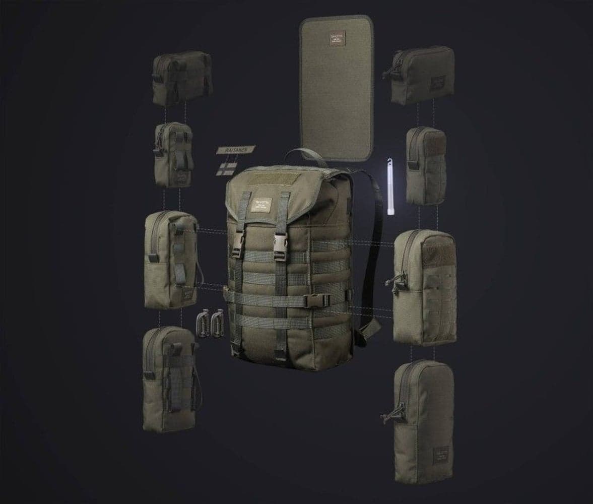 Jääkäri S -päiväreppu 20 + 2 l musta, view: 2