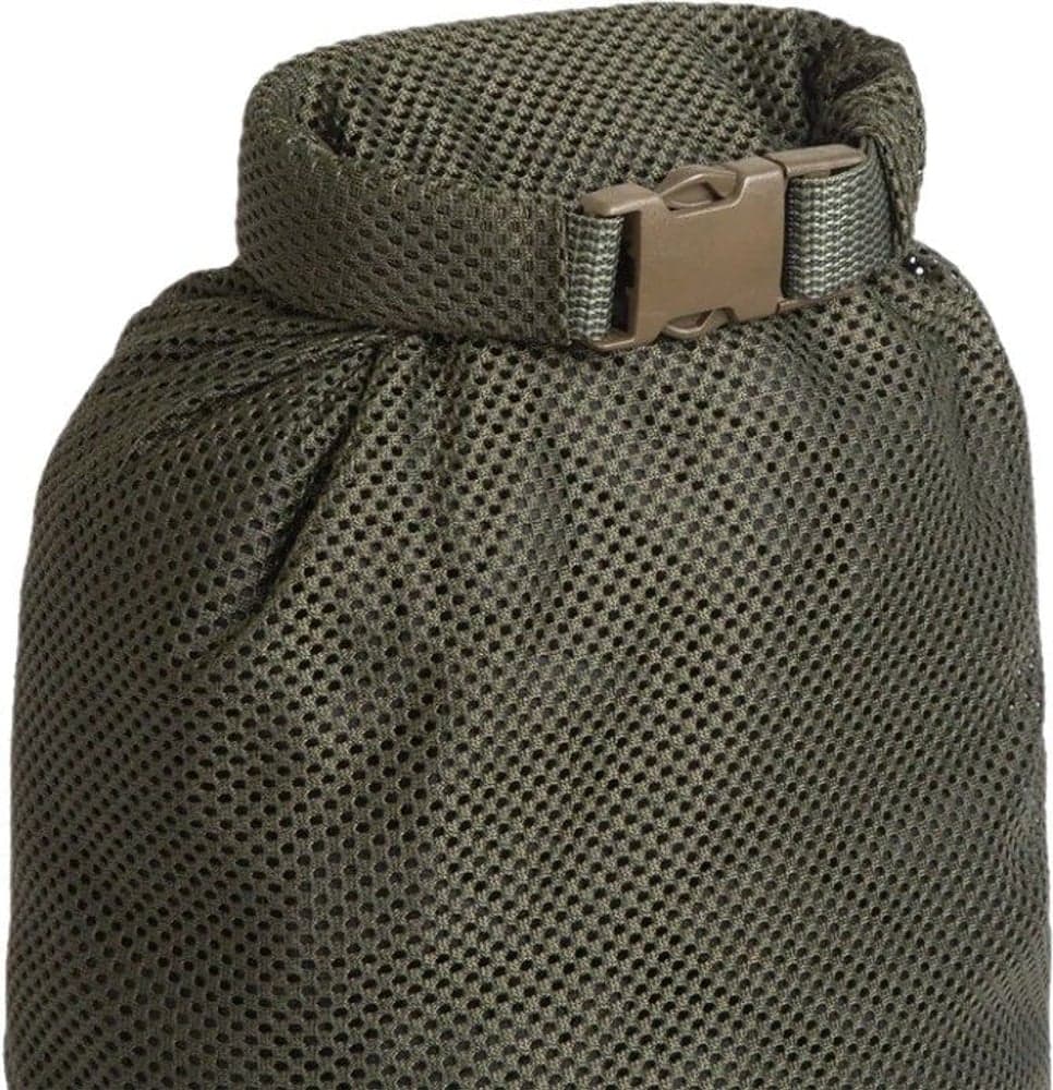 Rolltop Stuffsack Mesh pakkauspussi, 5L, vihreä, view: 2