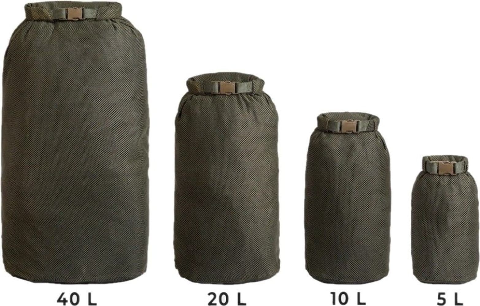 Rolltop Stuffsack Mesh pakkauspussi, 40L, oranssi, view: 3